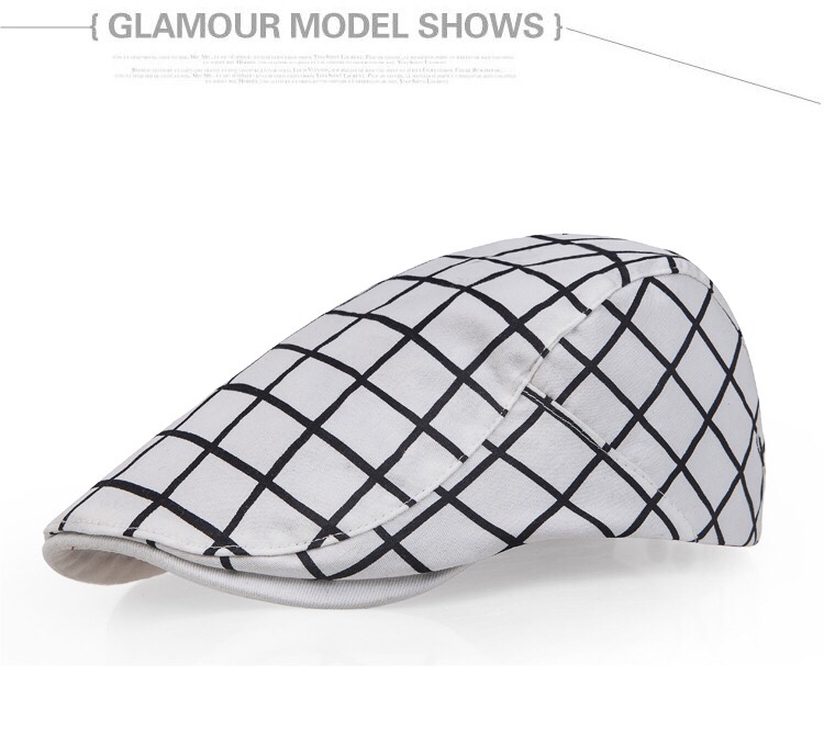 英伦休闲格子贝雷帽子 男女士通用前进帽 个性百搭情侣鸭舌帽夏天细节图