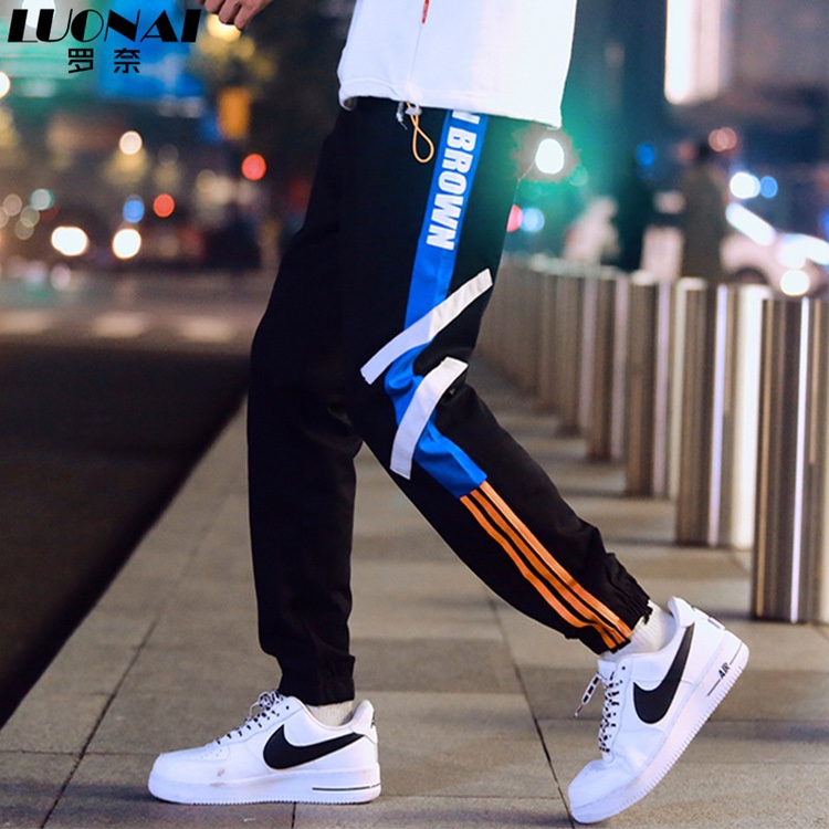 Sweatpants men's summer thin Korean version of the trend of ice tie leg pants loose fashion nine minutes of men's pants casual pants thumbnail