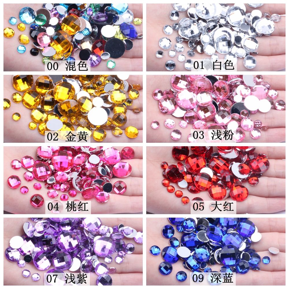 Acrylic Diamond White Imitation Flat Flat Earth Surface Round 4Mm10000 Diy Mobile Phone Beauty Accessories Materials Specification drawing