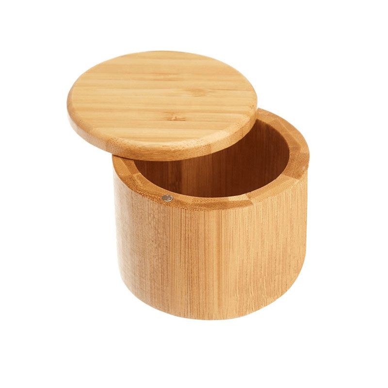 跨境 厨房调味瓶 厨房用品 圆形竹制调料盒 spice rack
