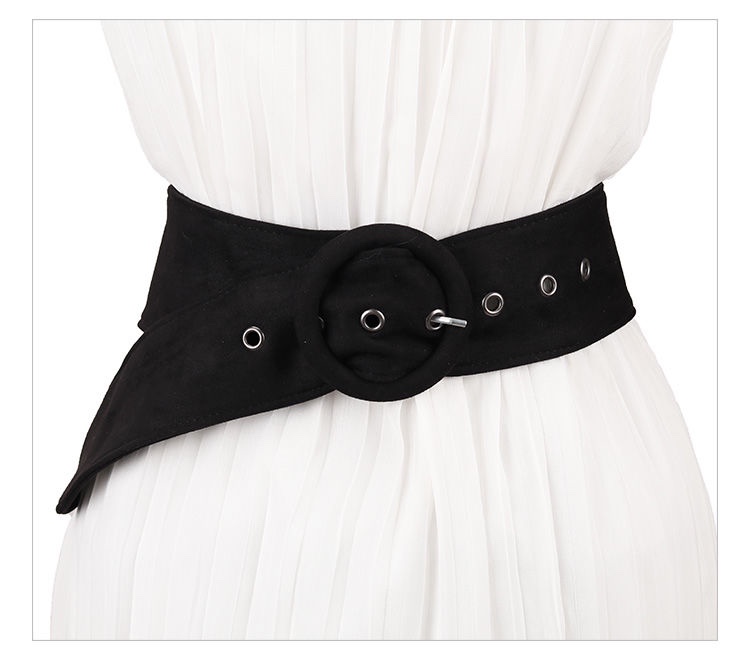 Source Factory Wholesale: Round Buckle Frosted Flannelette Ladies Wide Waist Cover Fashion Ladies Belt Down Coat Belt Skirt Application Scenario