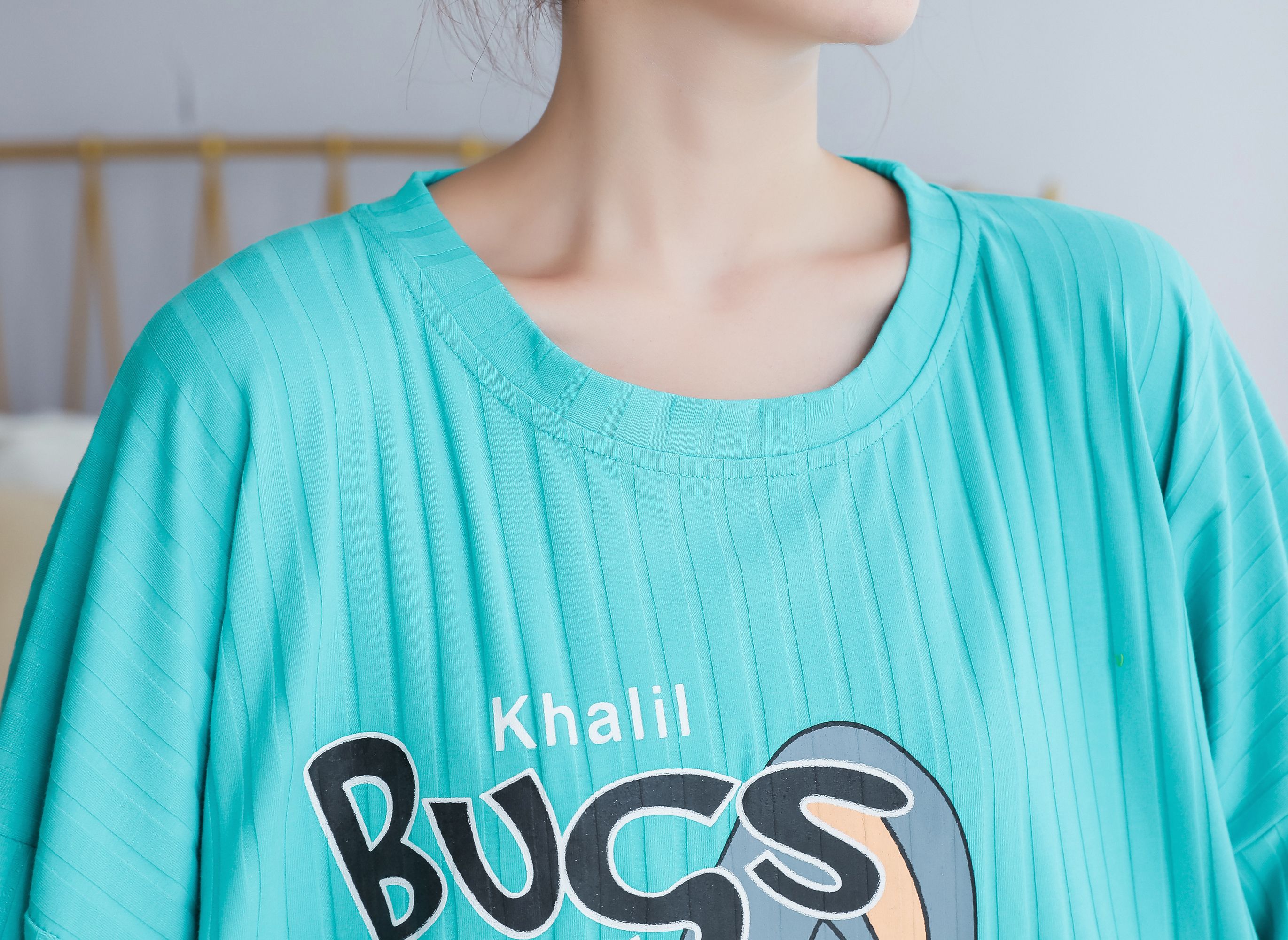 New pure cotton casual home wear with printed rabbit patterns detail image 4
