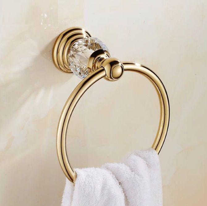 金色水晶毛巾环