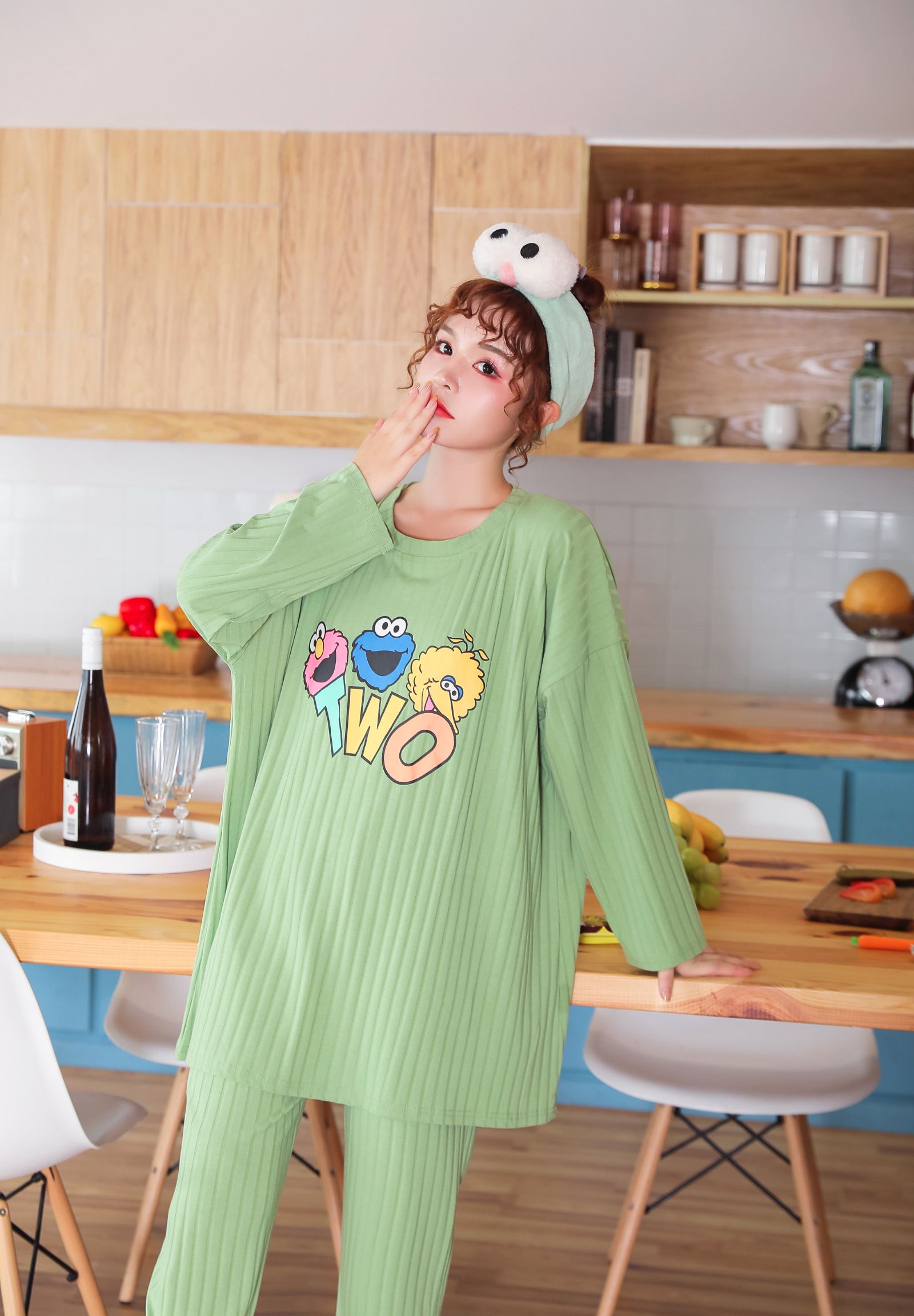 New style of pure cotton casual home wear with print TWO