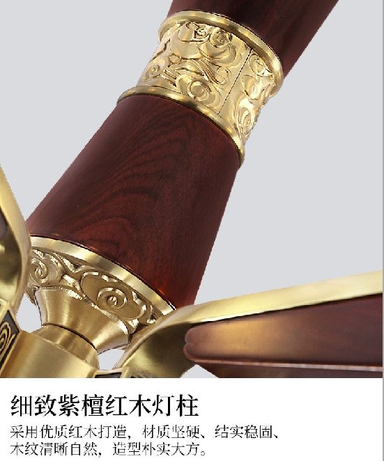 Three new Chinese-style chandeliers made of rosewood, all-copper and glass lampshades, selected by Shanggu detail image 2