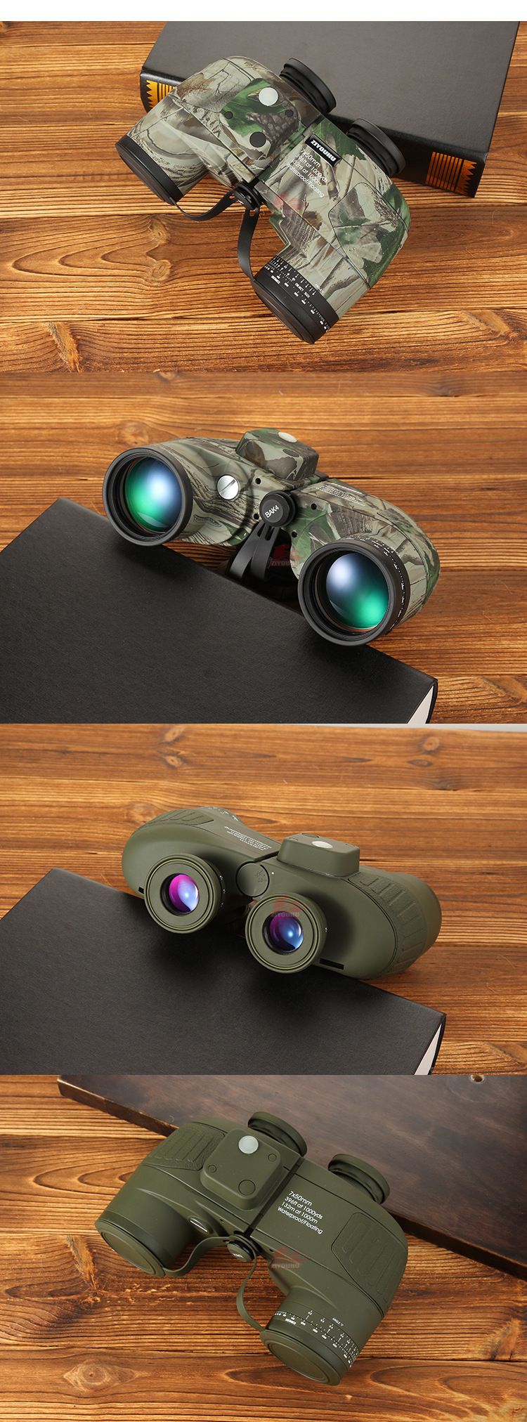 ZIYOUHU LD7X50 Low-light Night Vision high-power Marine rangefinder, military-grade compass shockproof observation mirror detail image 8