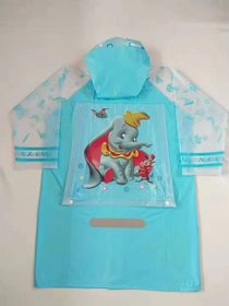 Yiwu factory direct PVC cartoon children backpack raincoat night reflective children raincoat