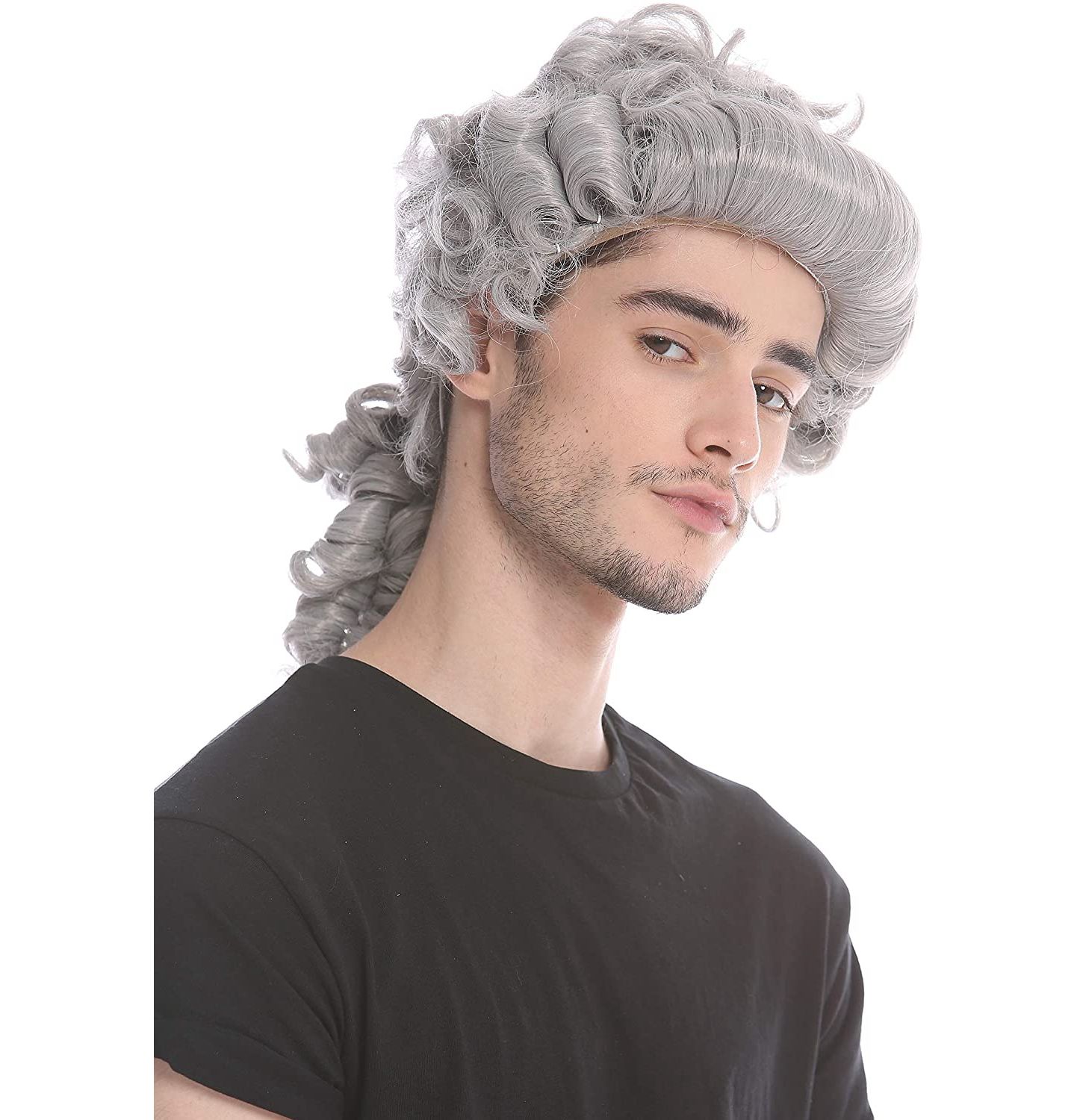 Grey lawyer judge wig head cover pic 3