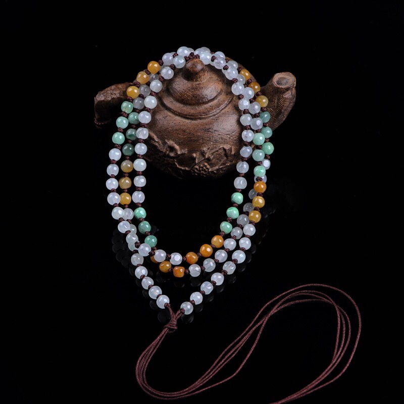Natural Burmese jade bead chain