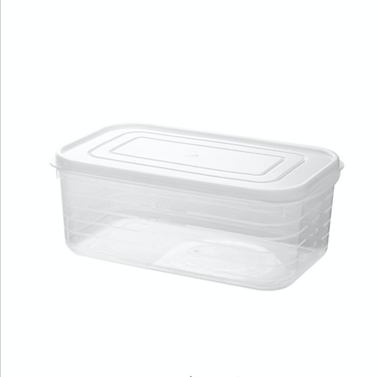 Food grade pp plastic crisper thickened sealed food storage box rectangular transparent tape cover large