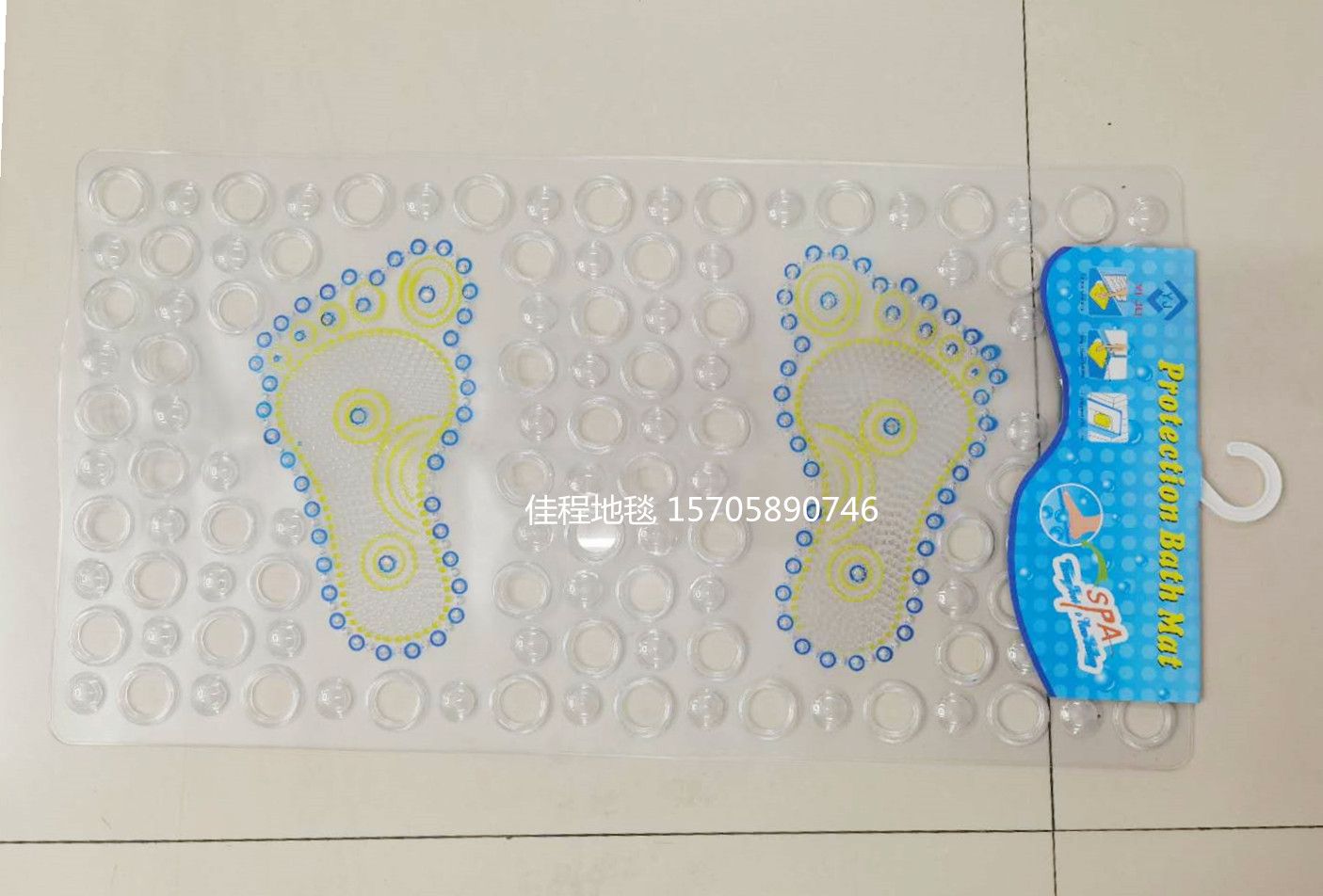 Transparent round-hole colored foot bathroom mat, anti-slip mat, bathroom massage mat, pvc foot mat, foot floor mat full figure