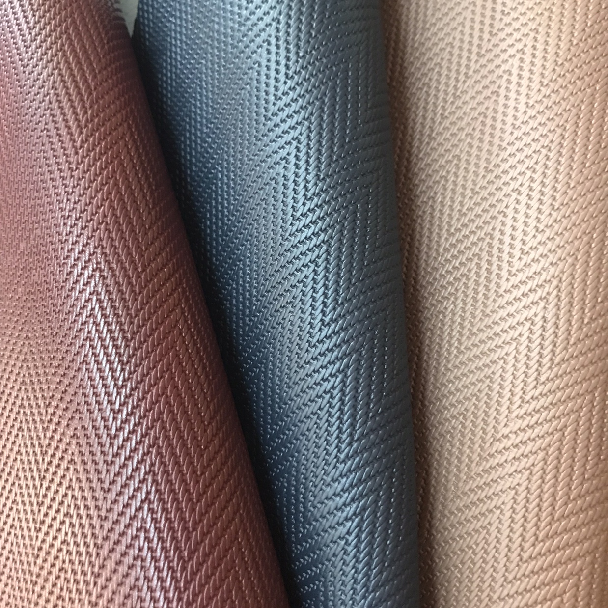 防棉绒底1.7厚PVC波浪纹皮革面料箱包手袋人造革