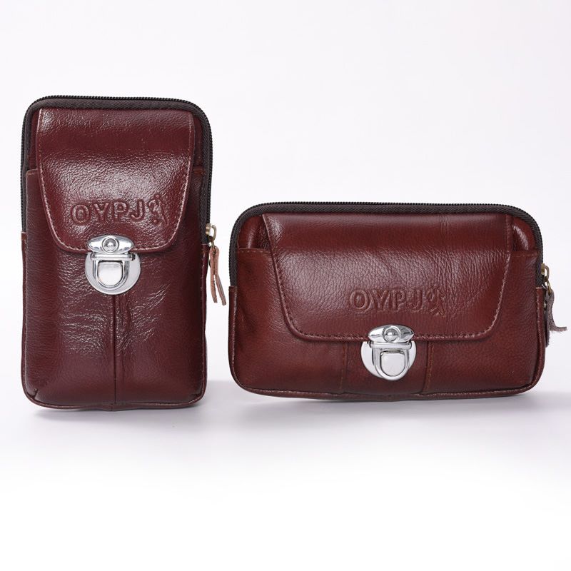 男士多功能 防水时尚手机袋牛皮腰挂包竖款详情图9