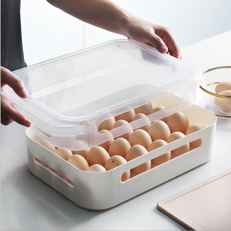 Creative household products refrigerator storage box preservation sealed refrigerated household single-layer egg box 24 grids
