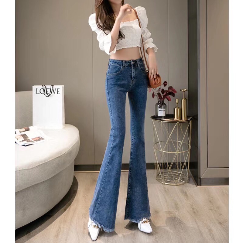 2020秋冬新款韩版喇叭牛仔裤