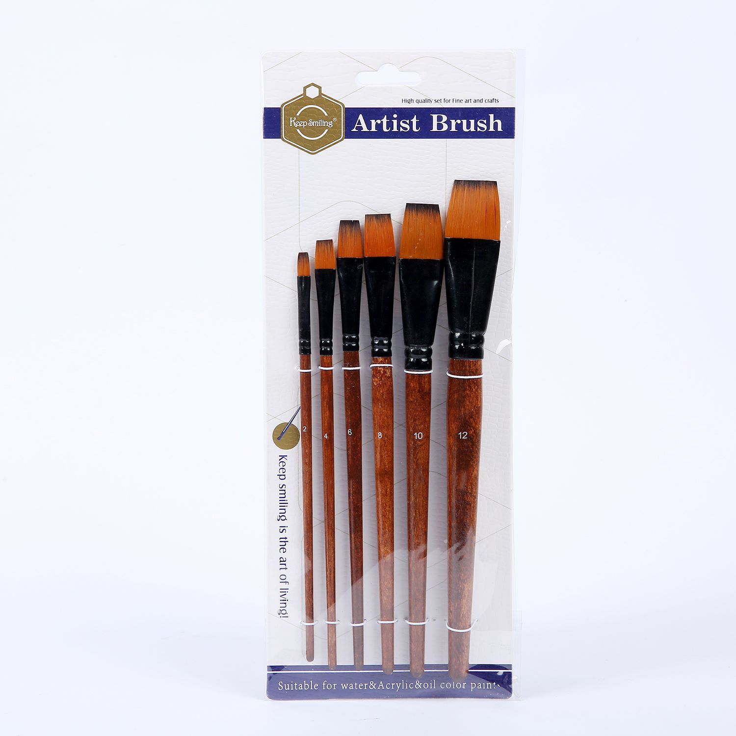 6 coffee pole black aluminum tube paintbrush set acrylic paint brush watercolor painting supplies wholesale thumbnail