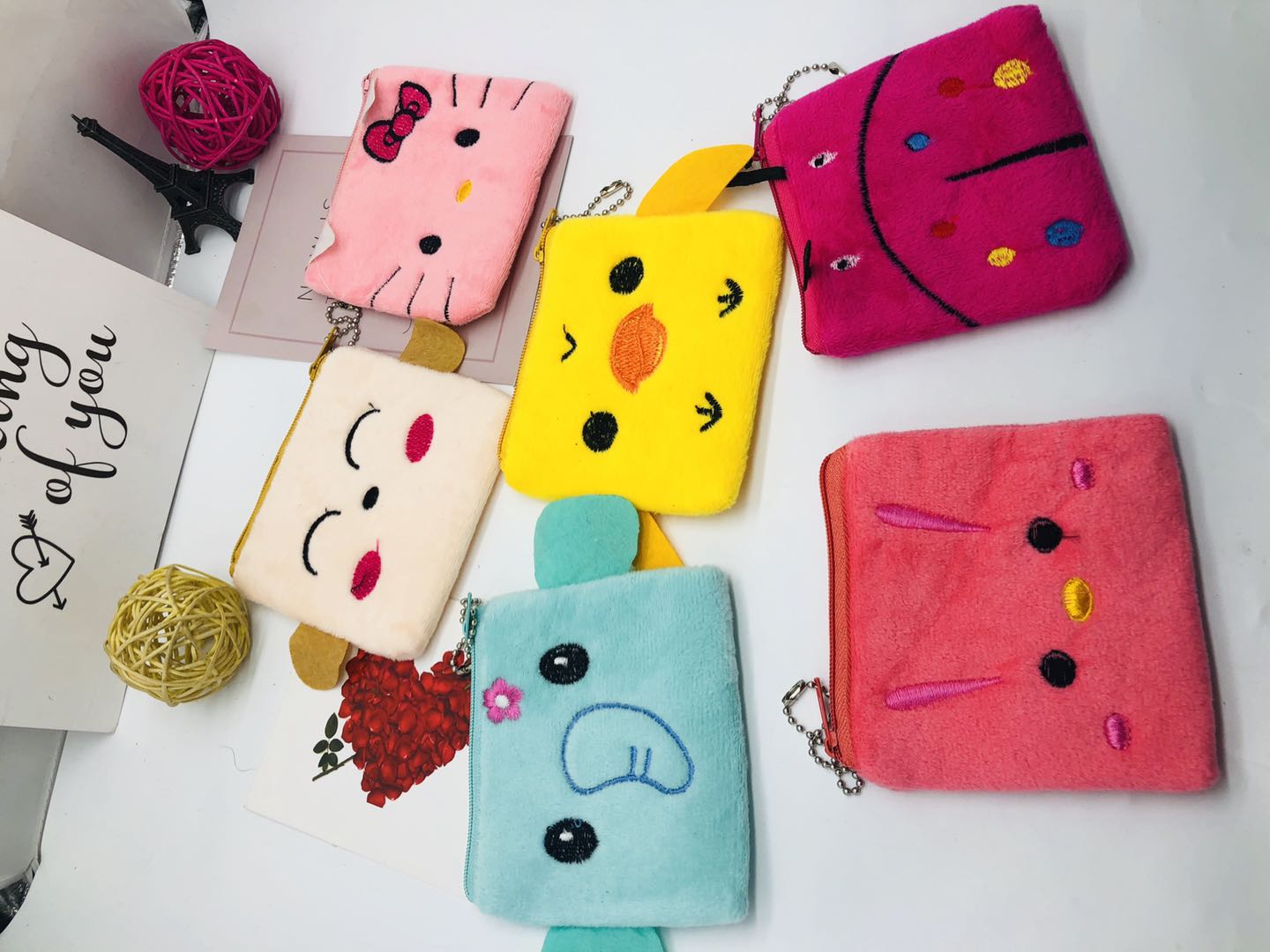 Small fresh super cute cute baby velvet animal ear coin purse Application Scenario