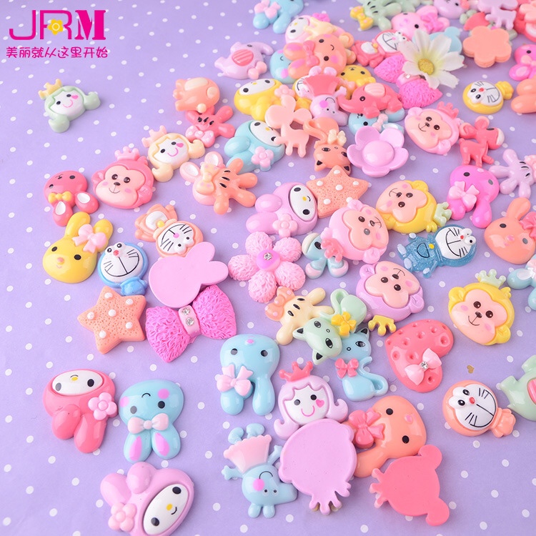 High-quality Korean version of accessories foreign trade children's headdress resin patch mobile case DIY cartoon materials details Picture