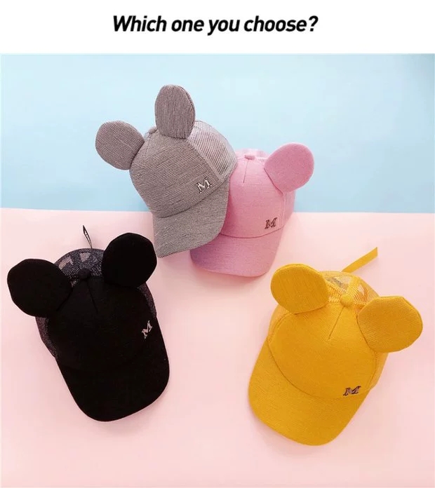 圆耳朵针织缝m儿童棒球帽