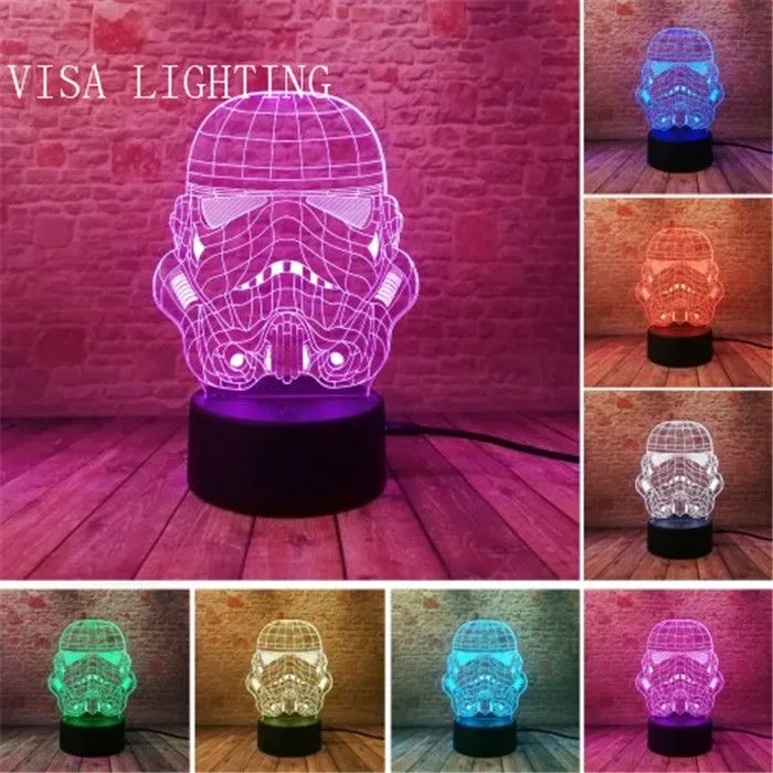 3D Star Wars Darth Vader Desk Lamp, Seven-color Night Light, led Sleeping Desk lamp detail image 1
