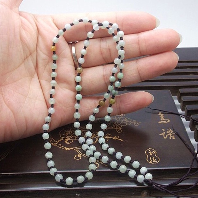 Natural Burmese jade chain