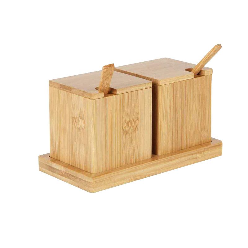 跨境 厨房调味瓶 厨房用品 圆形竹制调料盒 spice rack详情图6