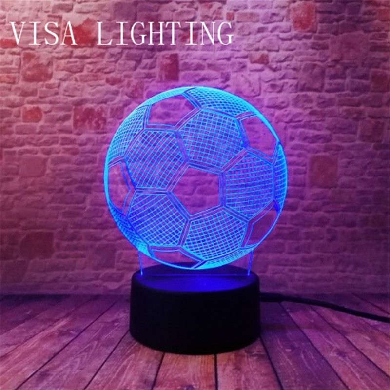 3d足球小夜灯视觉触摸七彩渐变新奇照明家居装饰灯详情图2