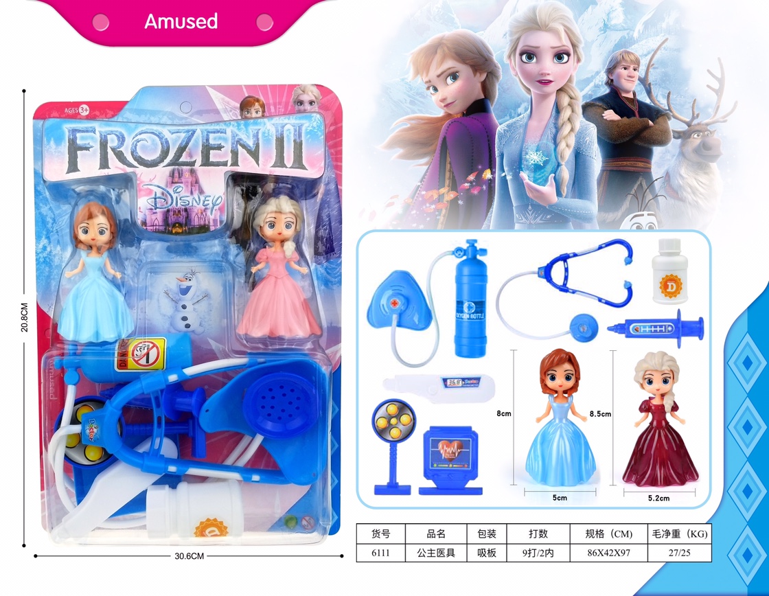 Princess Doctor kit for little girl doctor Toy set medical kit for injection nurse boy child stethoscope Baby dentist 6111 Kaldi