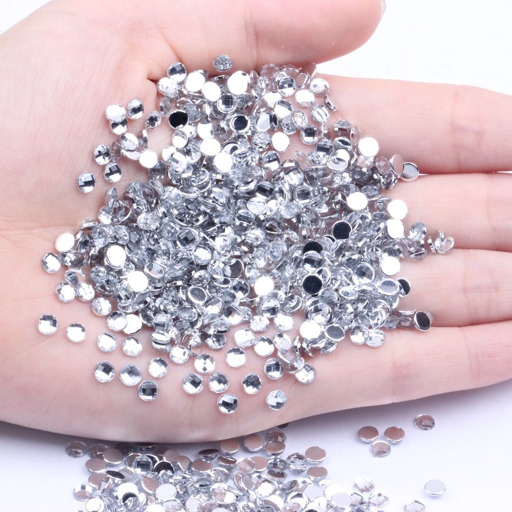 Acrylic Diamond White Imitation Flat Flat Earth Surface Round 4Mm10000 Diy Mobile Phone Beauty Accessories Materials