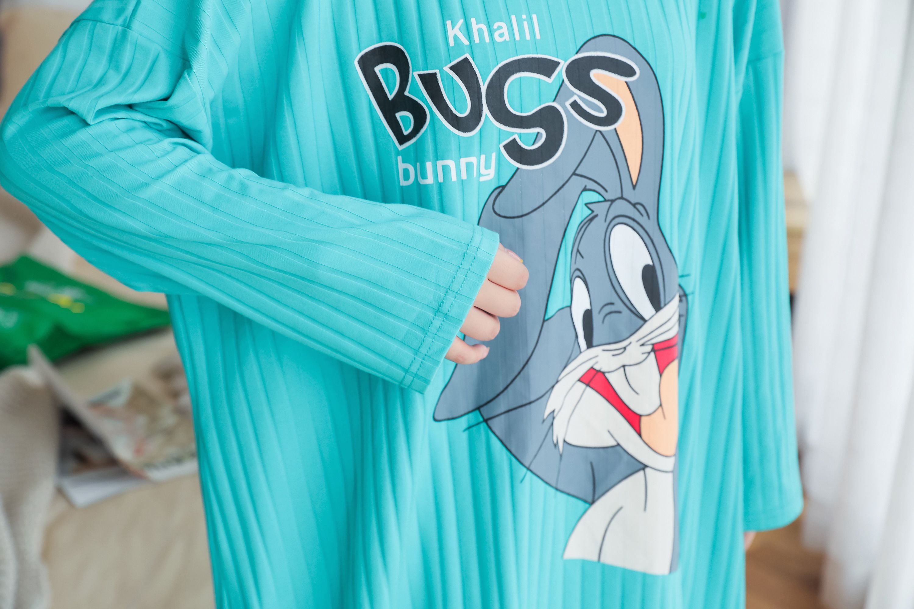 New pure cotton casual home wear with printed rabbit patterns detail image 7