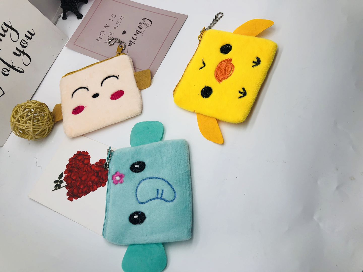 Small fresh super cute cute baby velvet animal ear coin purse Specification drawing