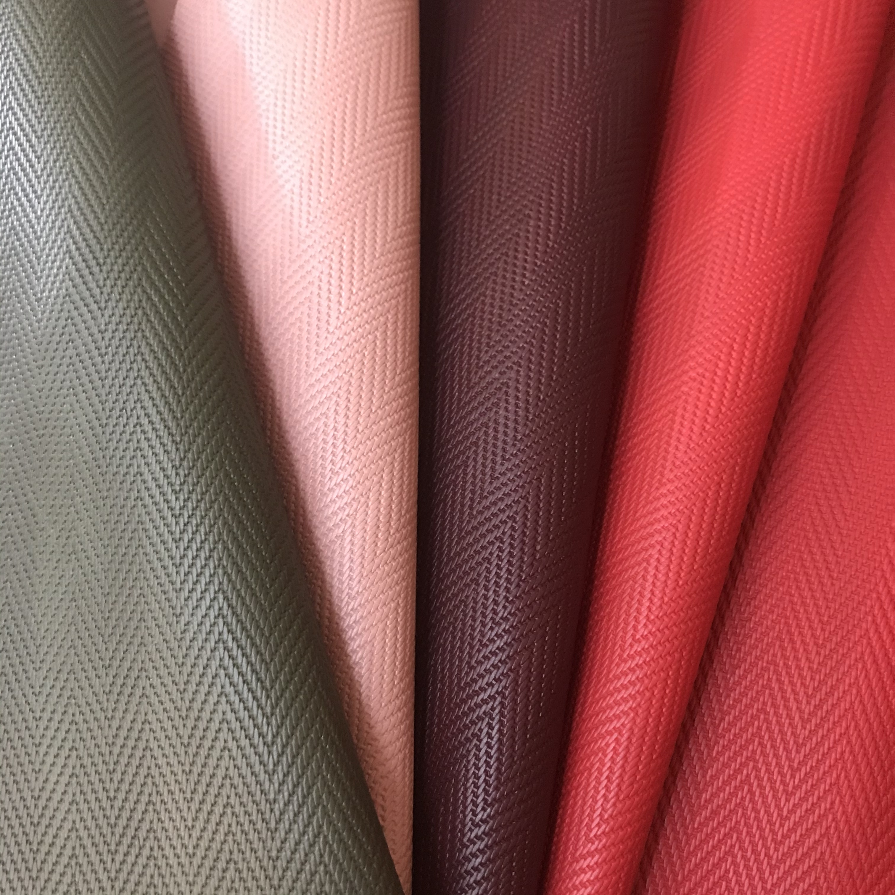 Anti-cotton fleece base 1.7mm thick PVC wavy leather fabric for luggage and handbags, artificial leather undefined