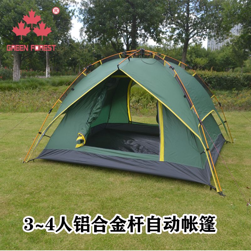 Three-person aluminum pole automatic tent