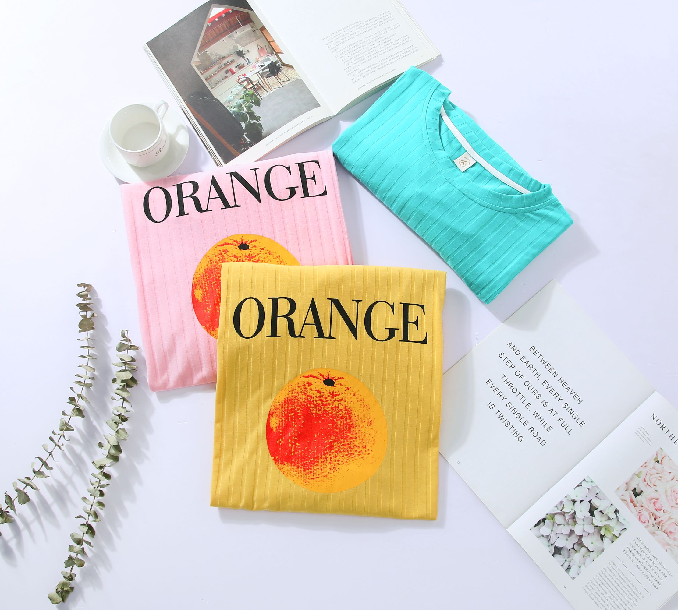 New style of pure cotton casual home wear, printed skirt, orange detail image 1