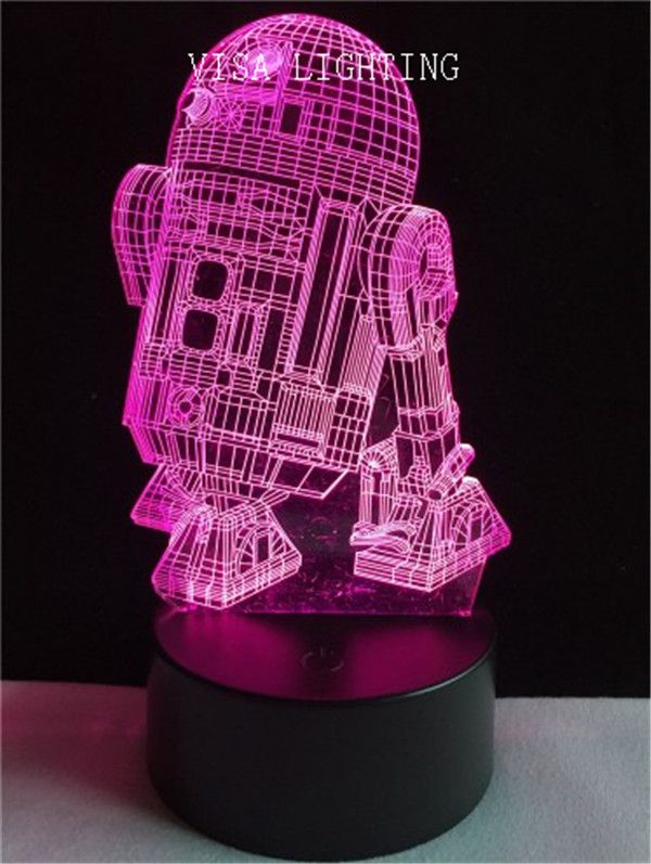 3d Star Wars robot Night light Visual touch seven-color gradient novel lighting home decoration light detail image 3