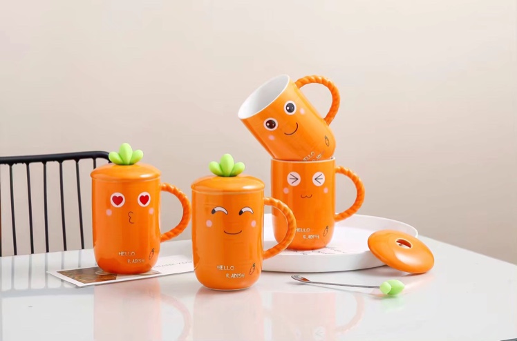 Carrot glazed ceramic cup thumbnail