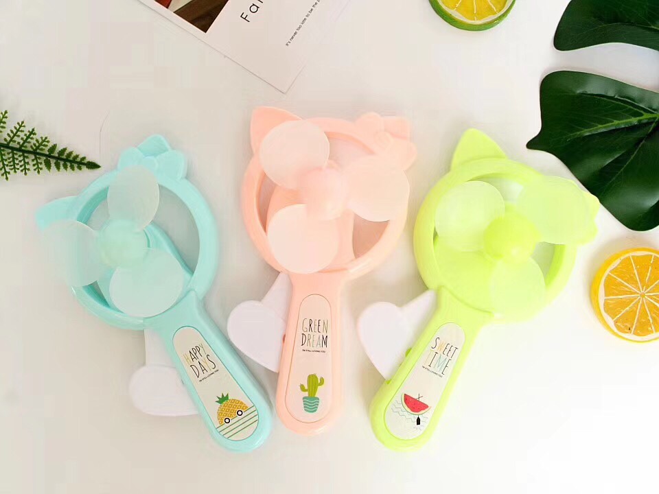 Mini kitten hand-pressing fan, children's toy hand-pressing small fan undefined