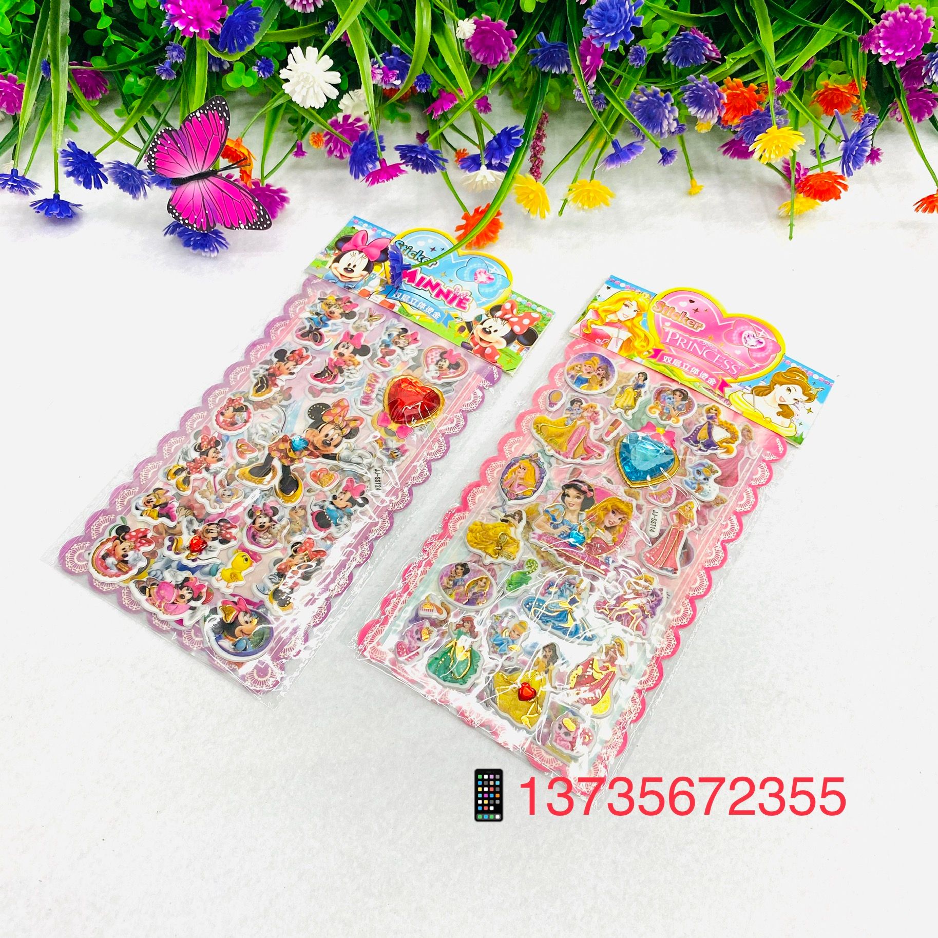 Double-layer three-dimensional gilding stickers, exquisite dress-up girl cartoon diamond stickers detail image 3