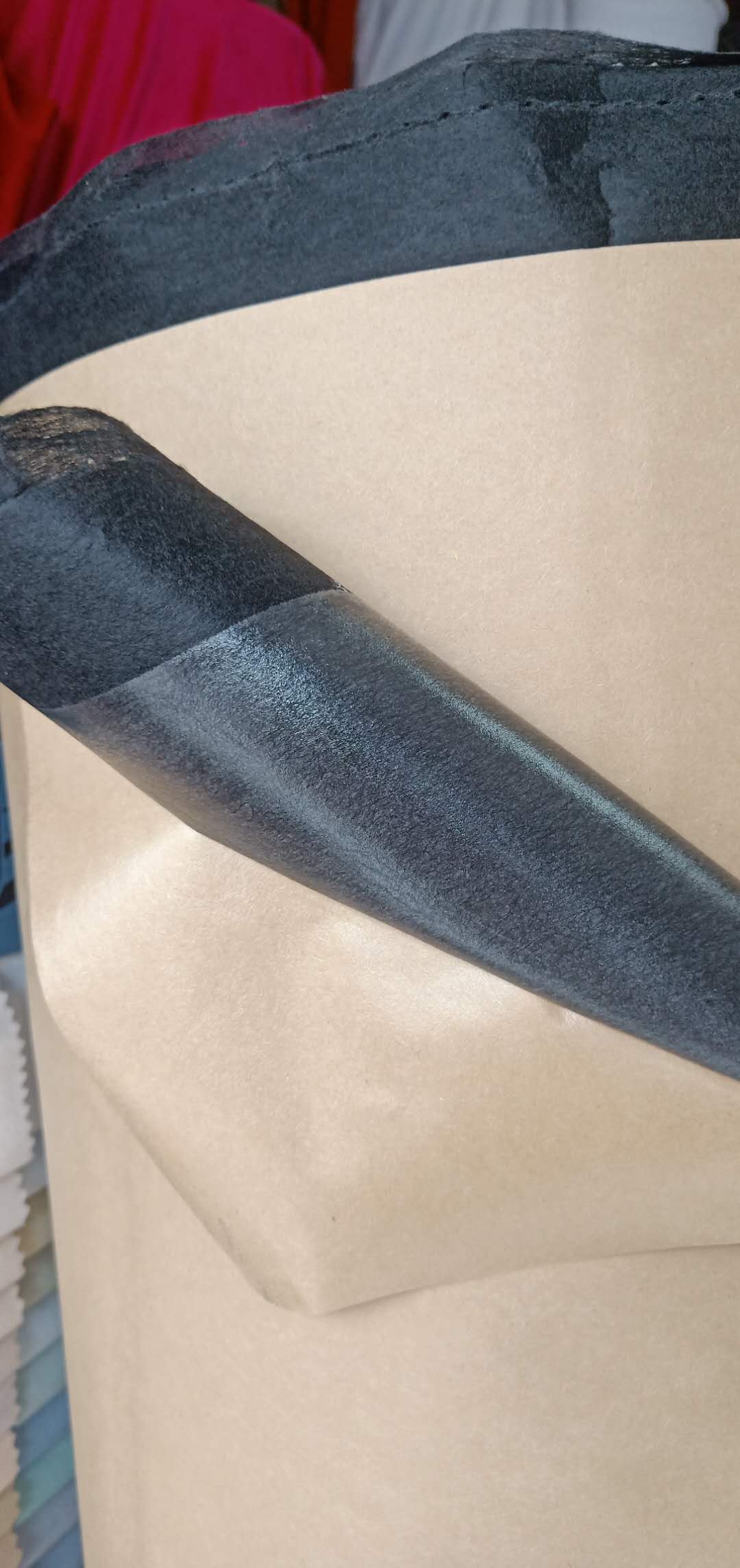 【迪源皮革】植绒过胶，麂皮绒裱纸，仿皮绒，鹿皮绒详情3