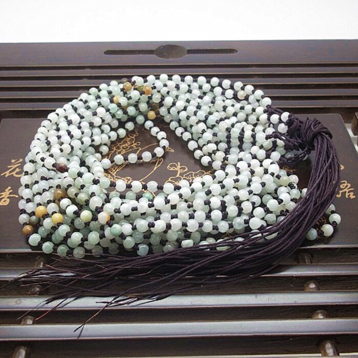 Natural Burmese jade chain details Picture