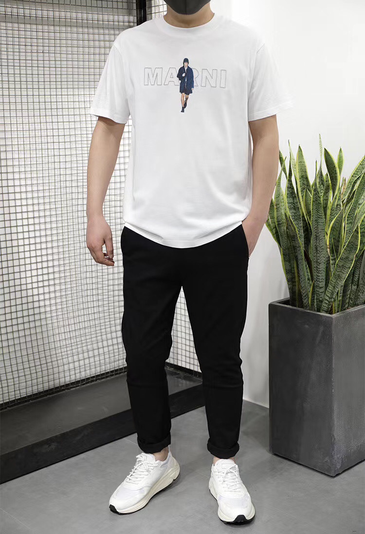 2020 Summer New Cotton Trend Loose Casual Printed Round Neck Short Sleeve T-Shirt Black And White Two Color Optional Version Of The Atmosphere Looks Good Specification drawing