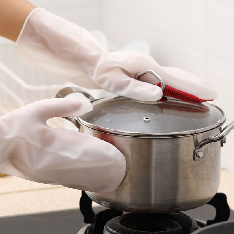 硅胶魔术刷洗碗手套带毛刷洗碗神器防滑防水耐磨厨房家务详情图2
