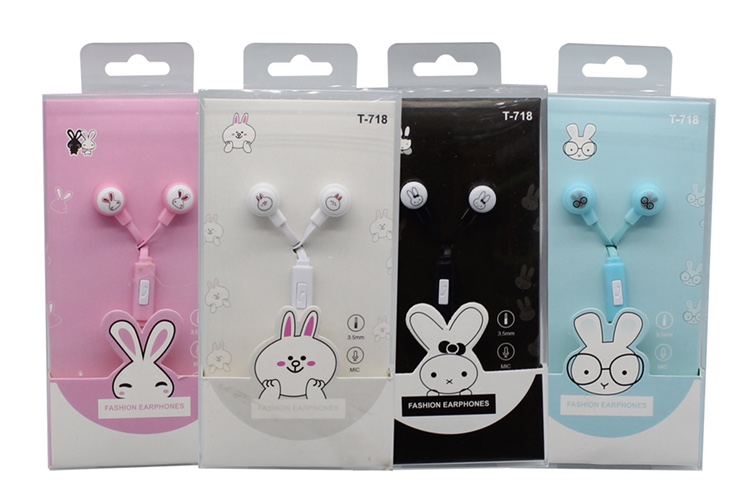 创意个性兔子系列卡通入耳式耳机图