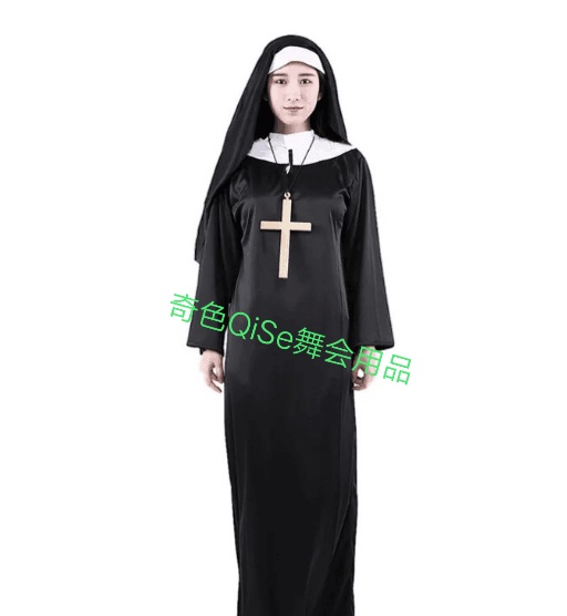 A—119修女服舞会服装节日服装万圣节服装节日用品表演服装派对用品节日道具舞会用品万圣节用品舞台妆