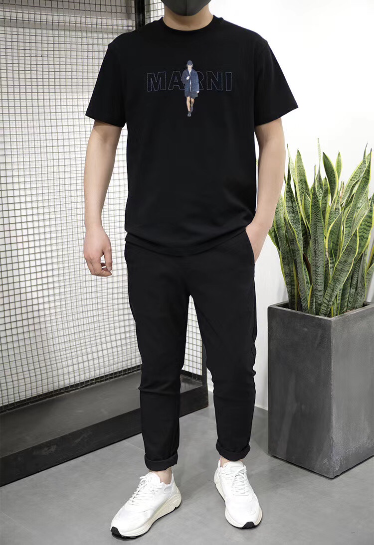 2020 Summer New Cotton Trend Loose Casual Printed Round Neck Short Sleeve T-Shirt Black And White Two Color Optional Version Of The Atmosphere Looks Good undefined