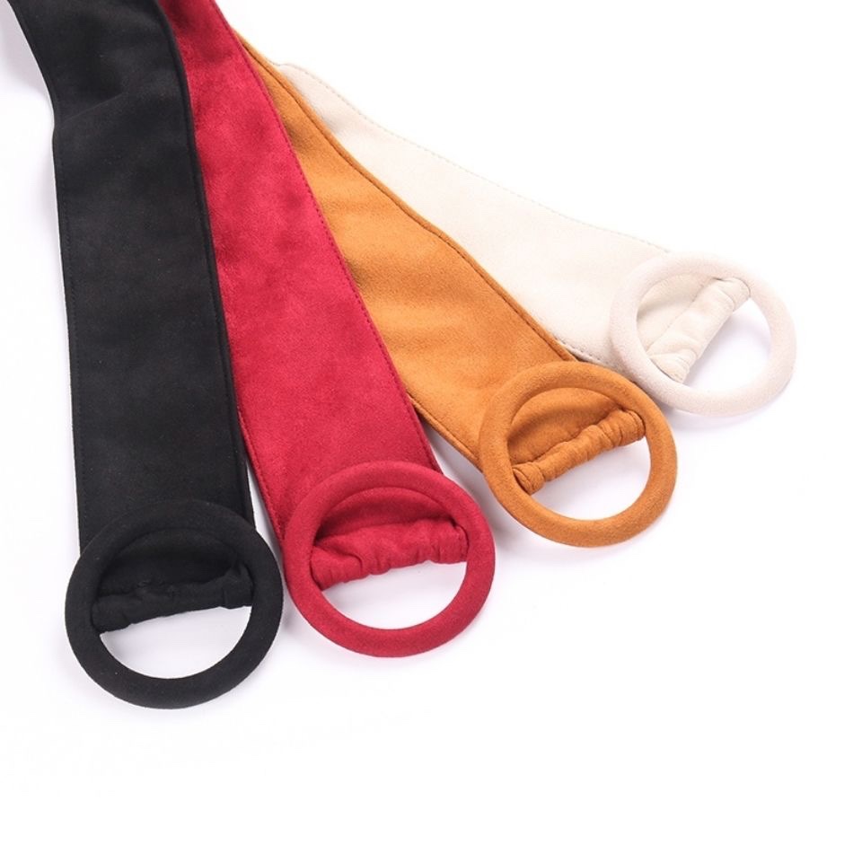 Source Factory Wholesale: Round Buckle Frosted Flannelette Ladies Wide Waist Cover Fashion Ladies Belt Down Coat Belt Skirt undefined