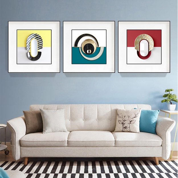 本来·画 双框鎏金画沙发背景装饰画