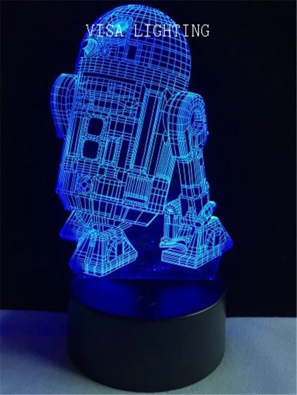 3d Star Wars robot Night light Visual touch seven-color gradient novel lighting home decoration light detail image 2