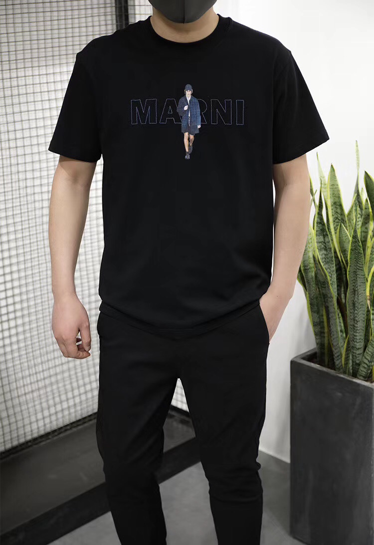2020 Summer New Cotton Trend Loose Casual Printed Round Neck Short Sleeve T-Shirt Black And White Two Color Optional Version Of The Atmosphere Looks Good undefined