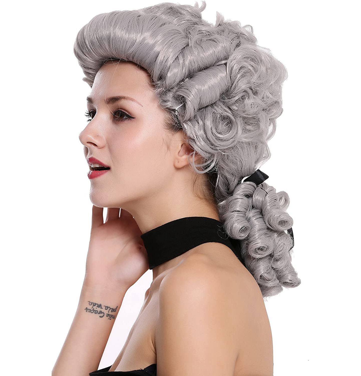 Grey lawyer judge wig head cover